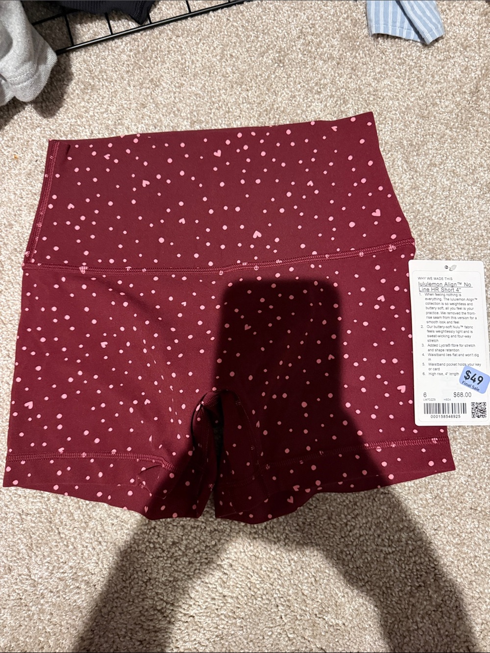 NWT Lululemon align no line HR Short 4" size 6